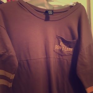 Long sleeve purple and tan